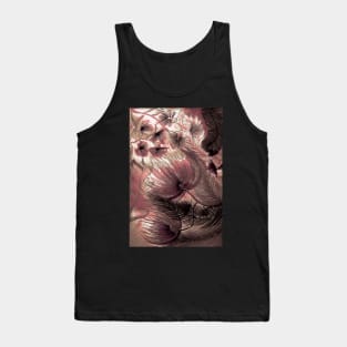 DUSKY PINK LARGE ART DECO ABSTACT FERNS FLOWERS & TRIFFIDS Tank Top